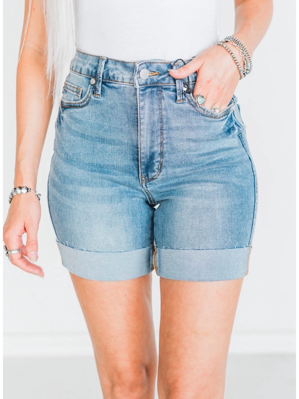 Judy Blue Tummy Control Cooling Denim Shorts NWT